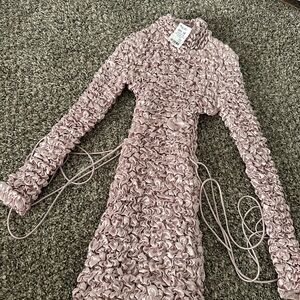 AKIRA Blush Ruffle Textured Dress Never worn BRAND NEW with tags.